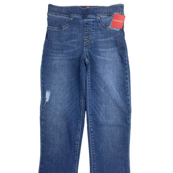 NWT SPANX Distressed Denim Legging Sz XS Medium Wash - Picture 6 of 10